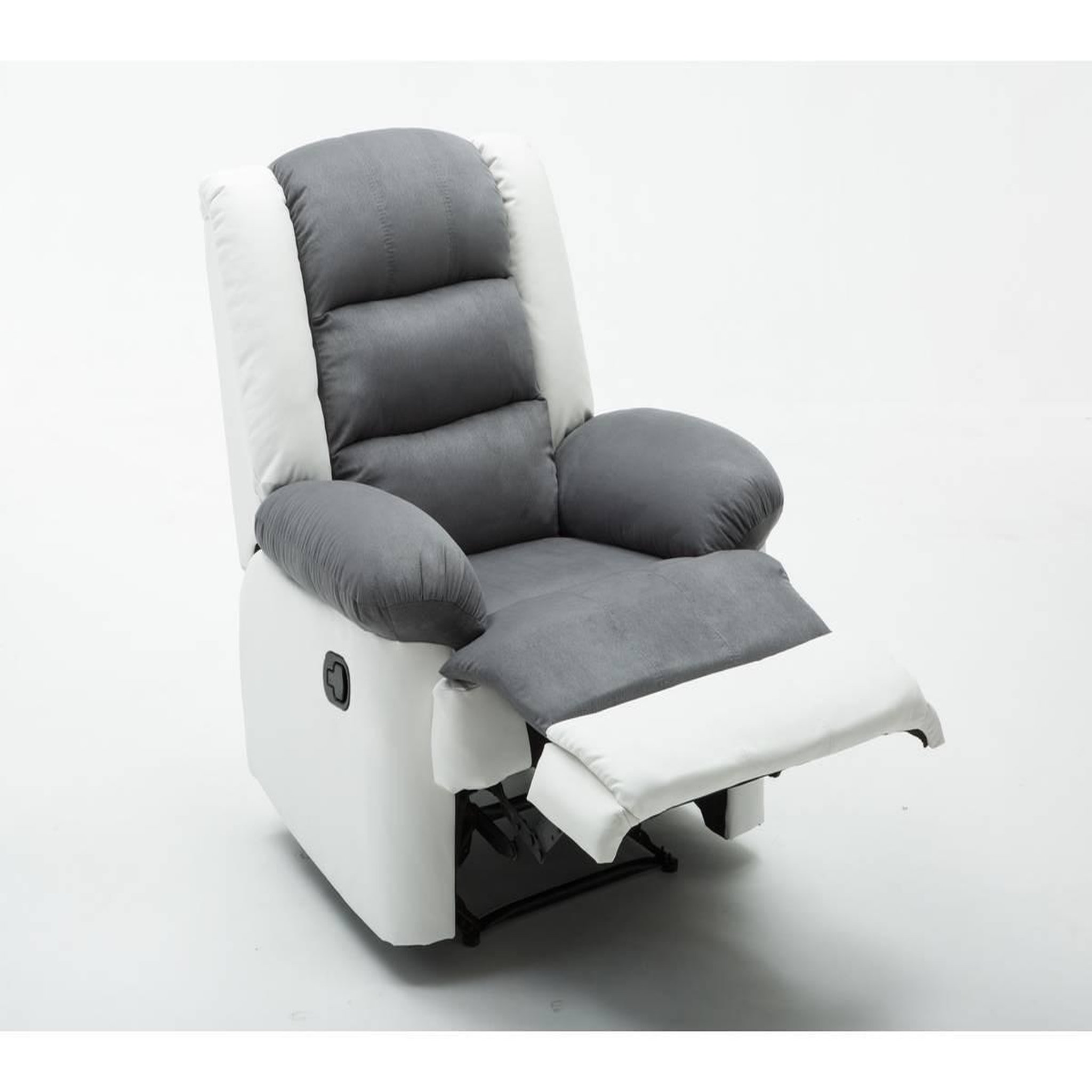 Voir la diapositive 3 : Habitat et Jardin Fauteuil relax  Buckingham  - 85 x 93 x 100 cm - Blanc / Gris clair