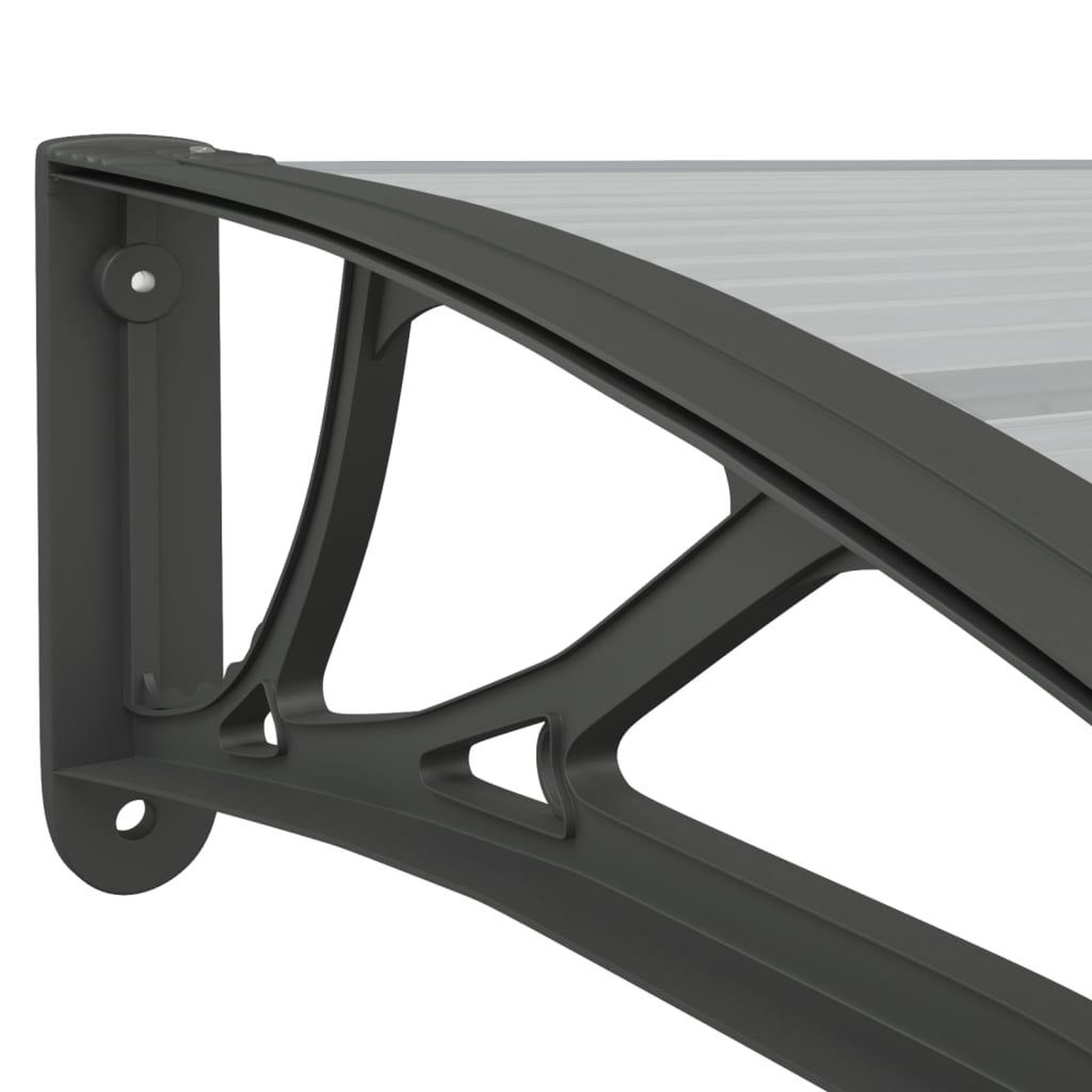Voir la diapositive 5 : VIDAXL Auvent de porte Noir 350x100 cm Polycarbonate