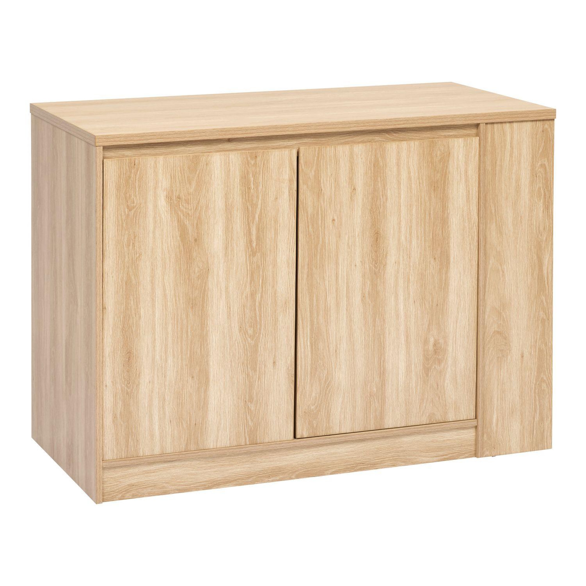 FIVE Ilot central 2 portes et 6 niches effet bois naturel ABANA - Beige