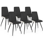 ID MARKET Lot de 6 chaises ADA noires liseré blanc pied araignée pour salle à manger