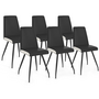 Voir la diapositive 1 : ID MARKET Lot de 6 chaises ADA noires liseré blanc pied araignée pour salle à manger