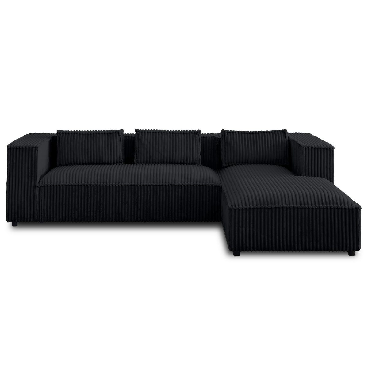 LISA DESIGN Stella - canapé d'angle droit - 4 places - en velours côtelé grosses côtes