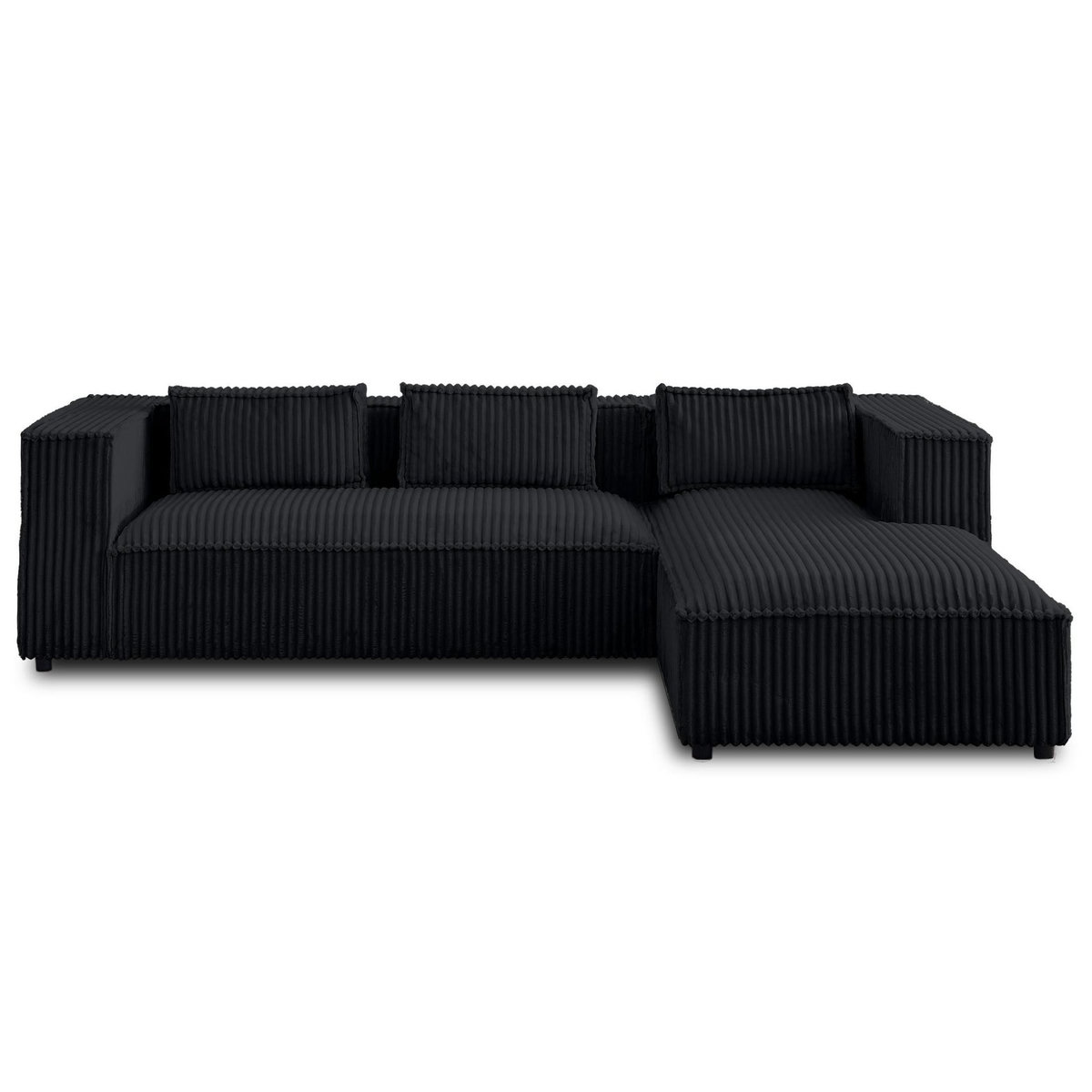 LISA DESIGN Stella - canapé d'angle droit - 4 places - en velours côtelé grosses côtes