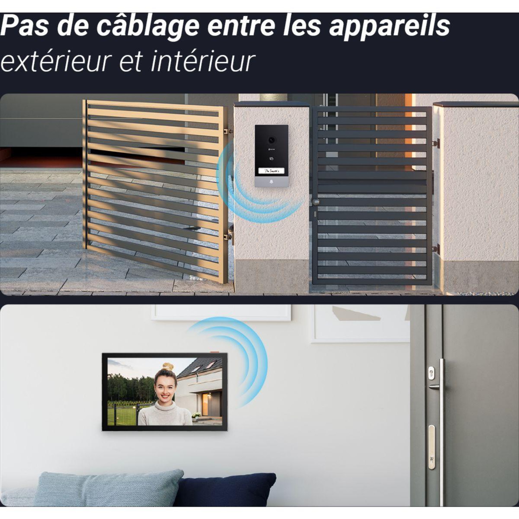 Voir la diapositive 2 : EZVIZ Sonnette connectée EP7-2K/Connecté ss fil+ panneau solaire