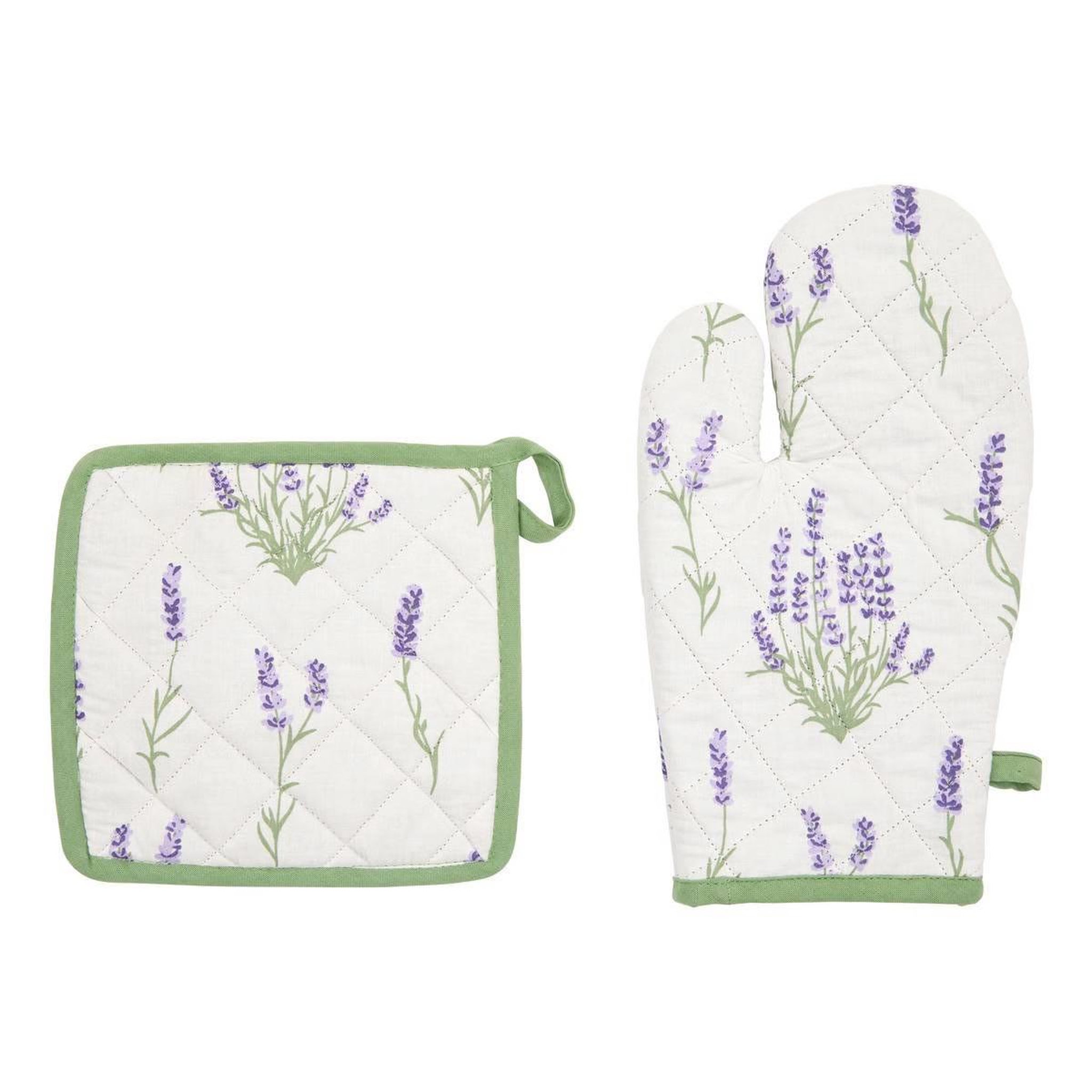 ATMOSPHERA Gant & manique de cuisine  garrigue  32cm blanc
