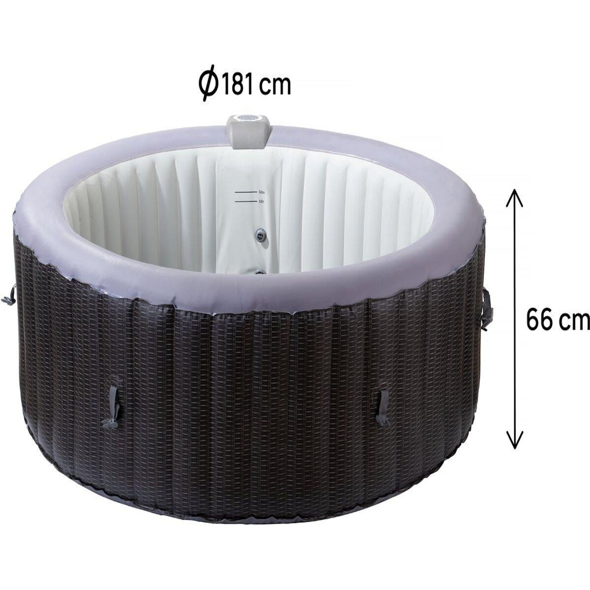 Habitat et Jardin Spa gonflable en PVC   Malaga  - 4 places - Gris