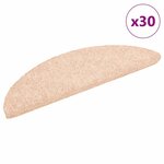 VIDAXL Tapis d'escalier auto-adhesifs 30 pcs creme 56x17x3 cm