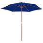 Voir la diapositive 2 : VIDAXL Parasol de jardin avec mat en bois bleu 270 cm