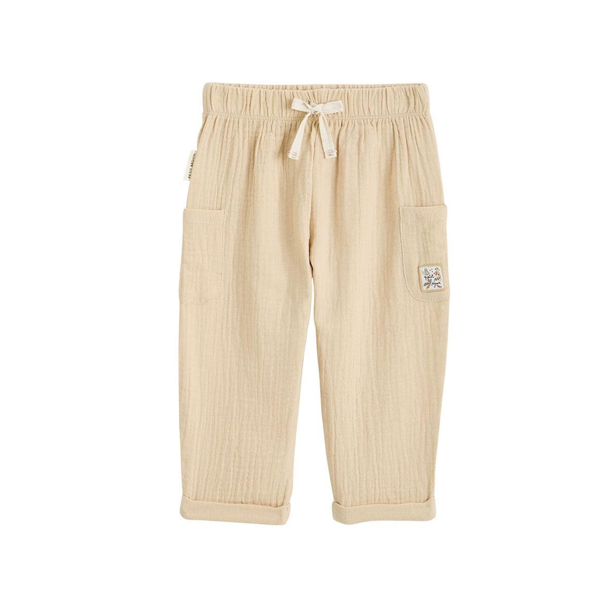 Petit Béguin Pantalon enfant en gaze de coton Gabin