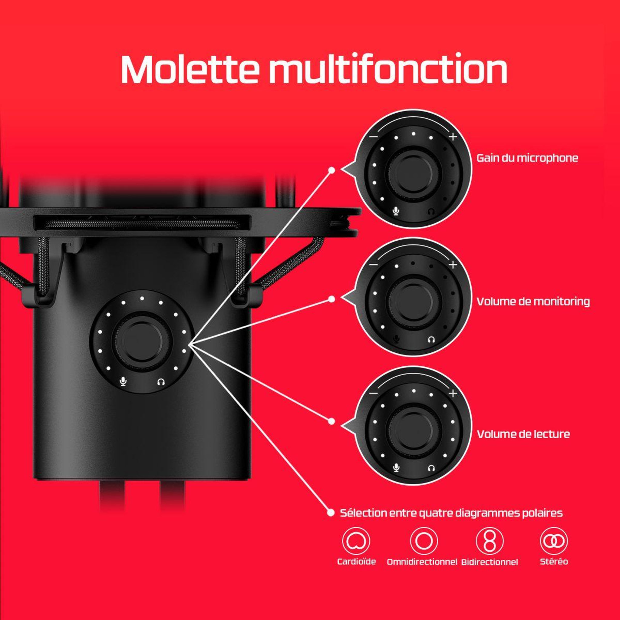 Voir la diapositive 4 : HyperX Micro gamer quadcast 2 black