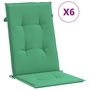 Voir la diapositive 2 : VIDAXL Coussins de chaise de jardin a dossier haut lot de 6 vert tissu
