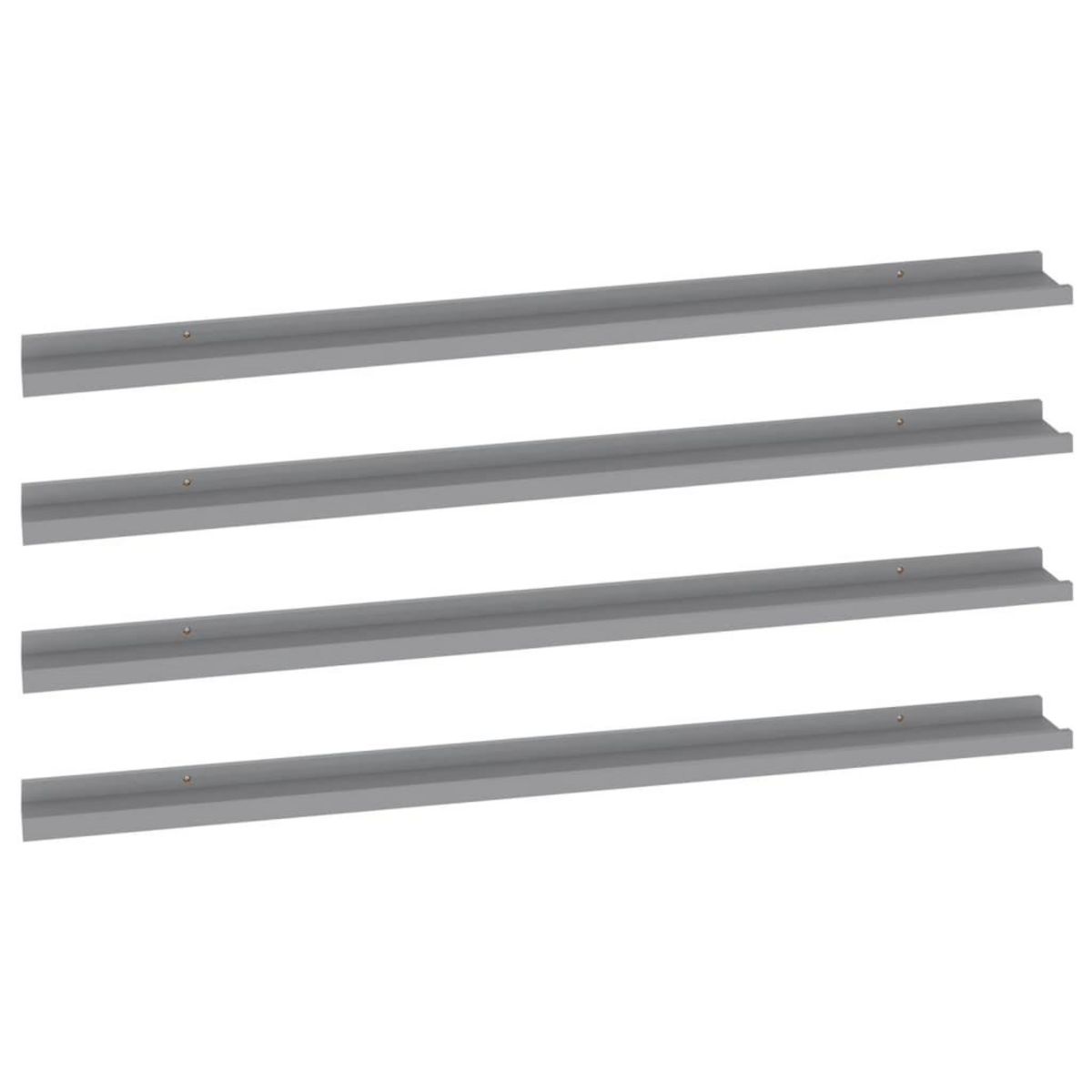 VIDAXL Etageres murales 4 pcs Gris 115x9x3 cm