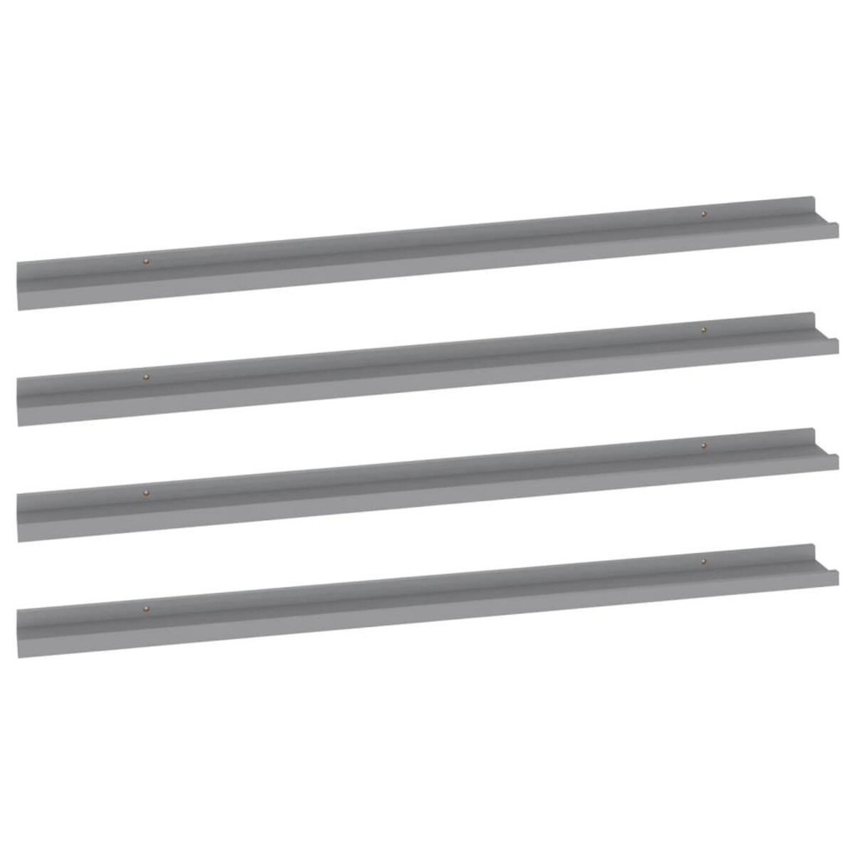 VIDAXL Etageres murales 4 pcs Gris 115x9x3 cm