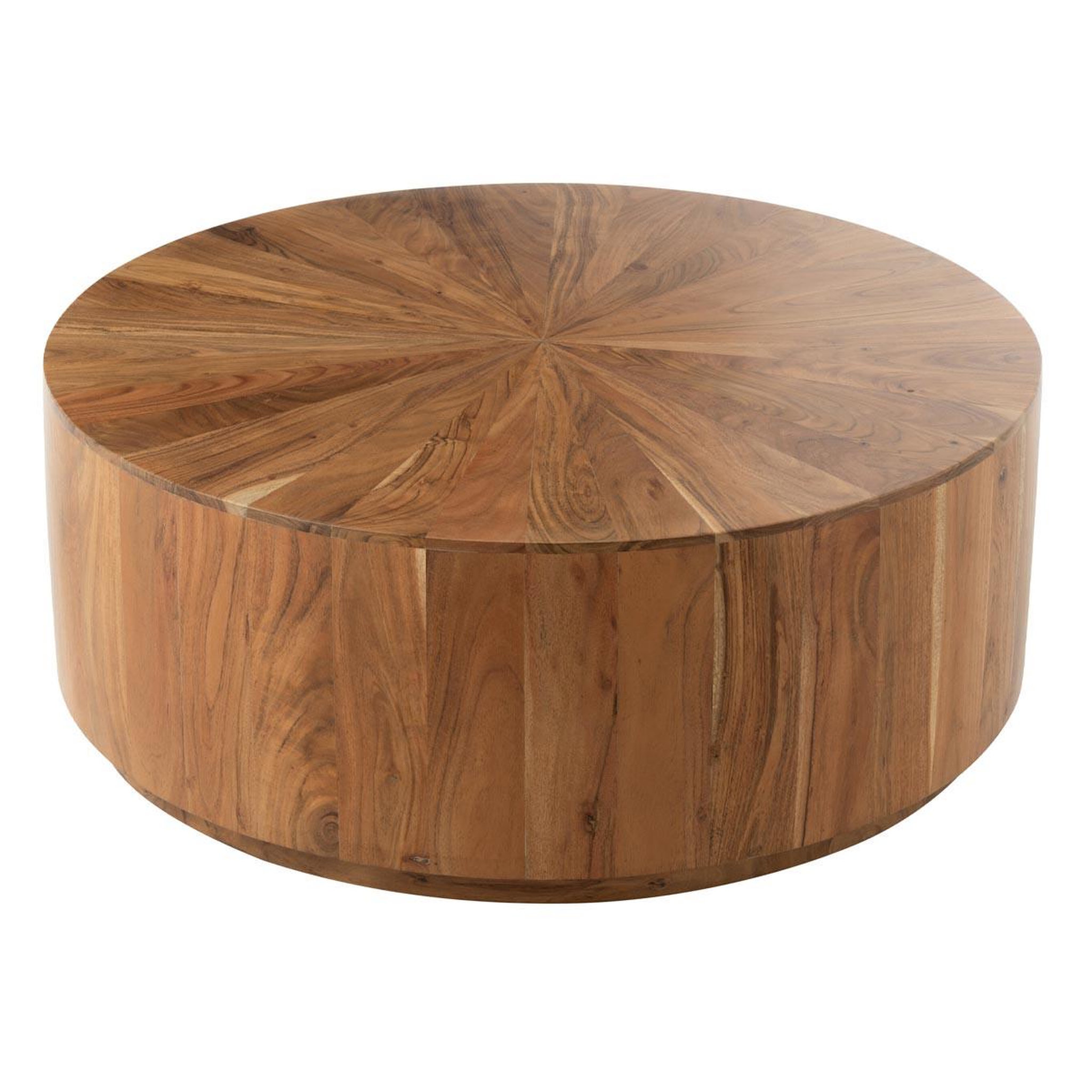 J-LINE Table basse en bois  glenda  90cm naturel