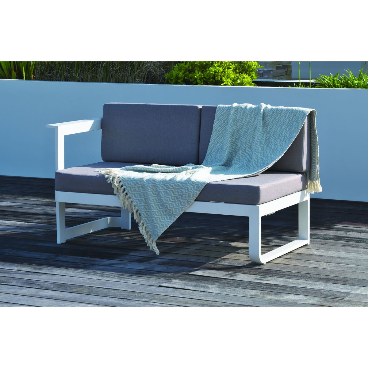 DCB GARDEN Salon bas de jardin 6 personnes BARCELONA blanc