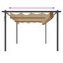 Voir la diapositive 5 : VIDAXL Tonnelle de jardin avec toit retractable 4x3 m Taupe