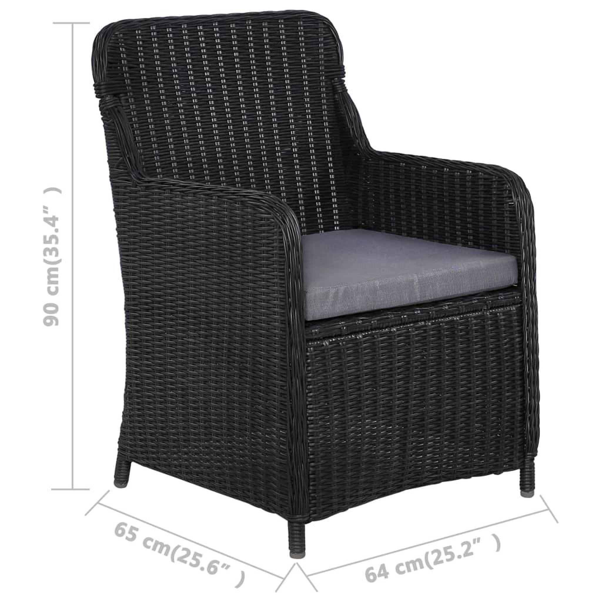 Voir la diapositive 6 : VIDAXL Ensemble a manger de jardin 7 pcs Noir