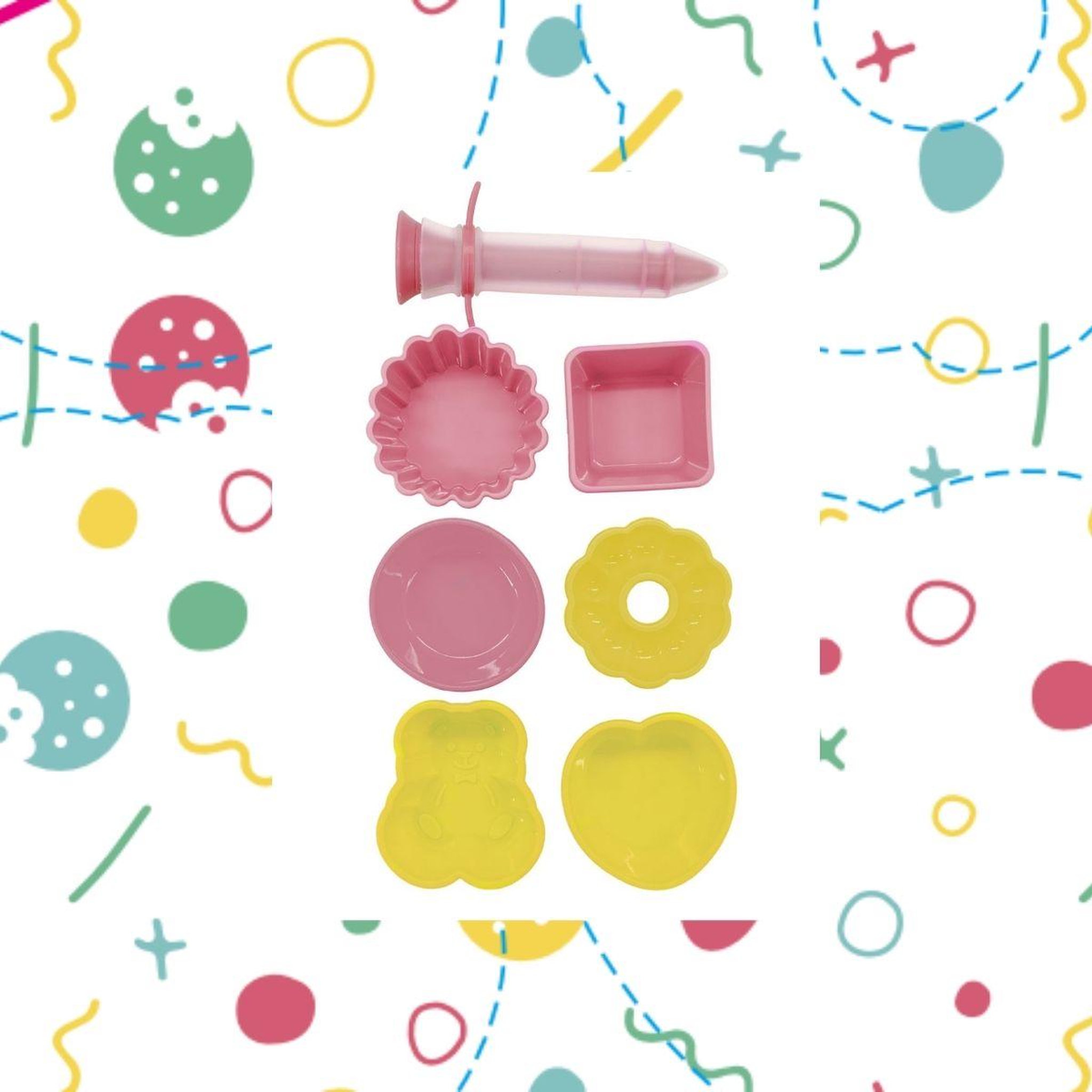 Voir la diapositive 5 : Fackelmann Set de 7 ustensiles de pâtisserie avec stylo de décoration et mini moules Fackelmann Mini Monsters