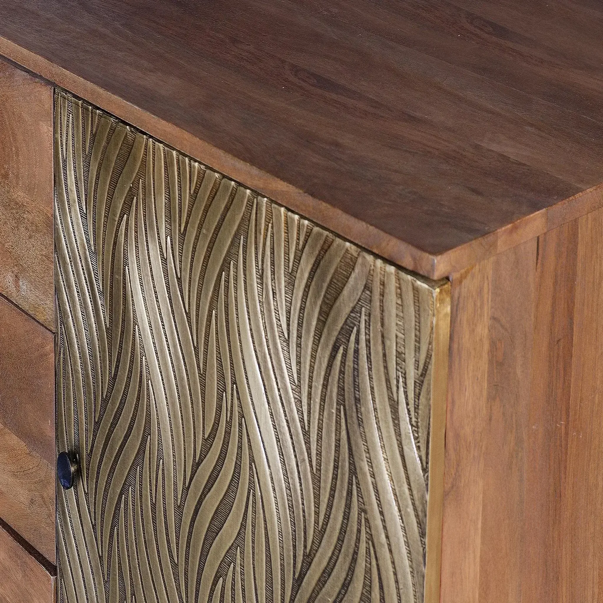 Voir la diapositive 3 : GINER Y COLOMER SL Buffet en bois de manguier 160cm style rétro moderne