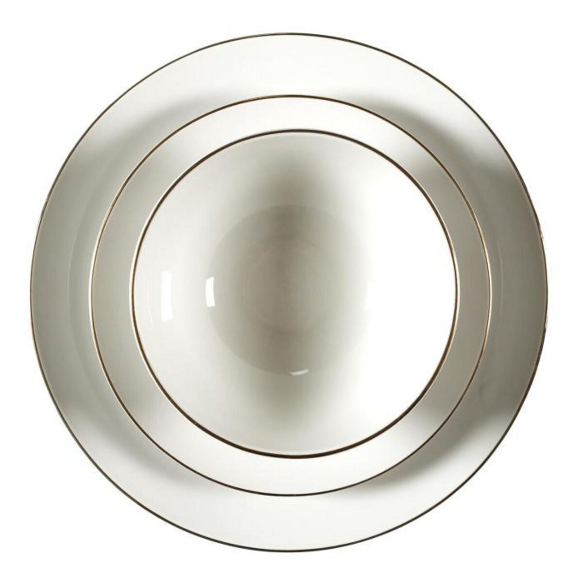 Paris Prix Service de Table en Porcelaine 12 Pièces  Erina  27cm Blanc