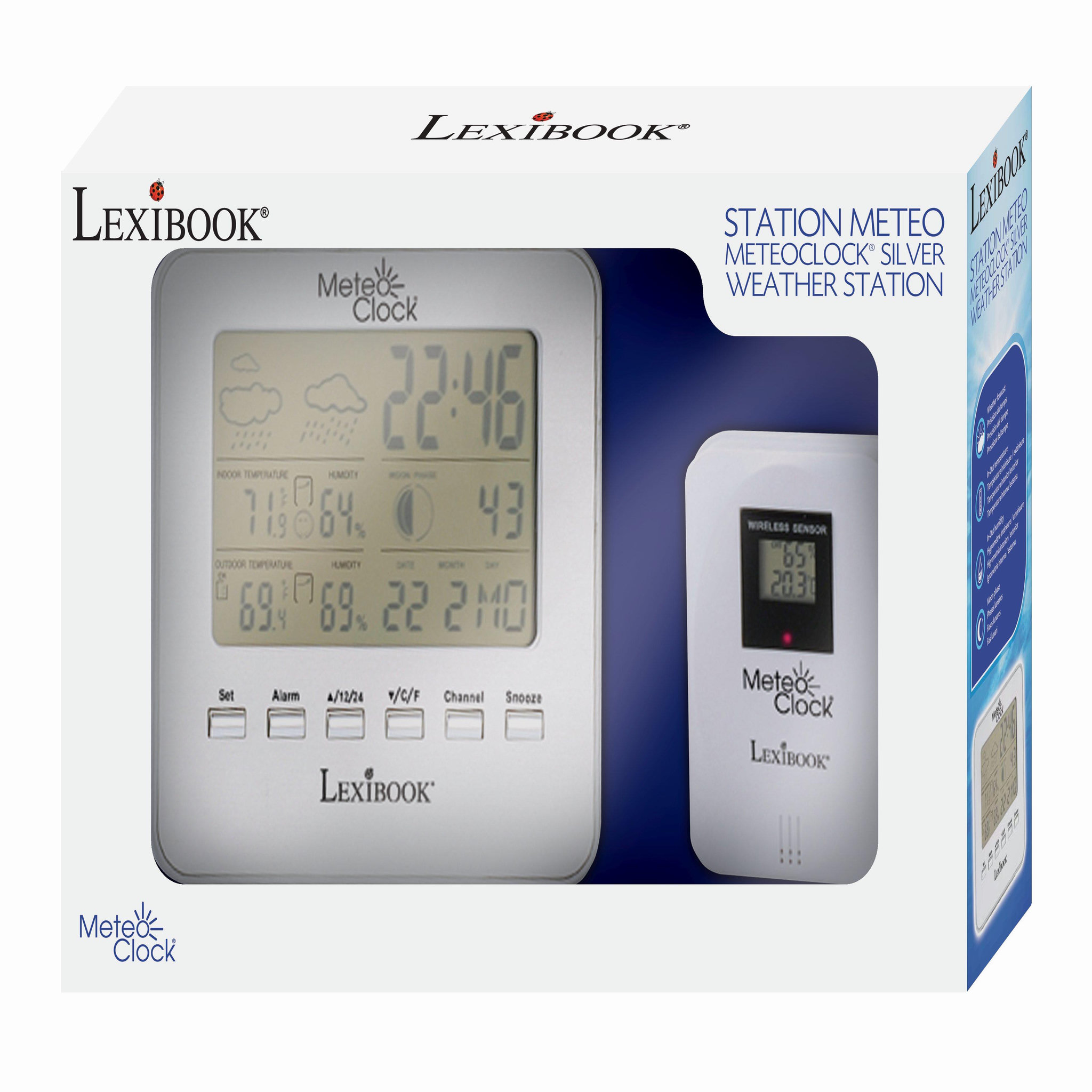 Voir la diapositive 3 : Lexibook Station meteo MeteoClock Silver