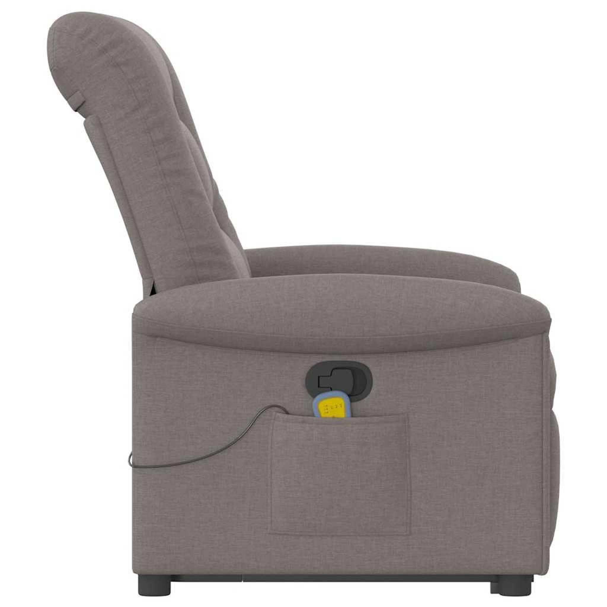 Voir la diapositive 5 : VIDAXL Fauteuil inclinable de massage Taupe Tissu