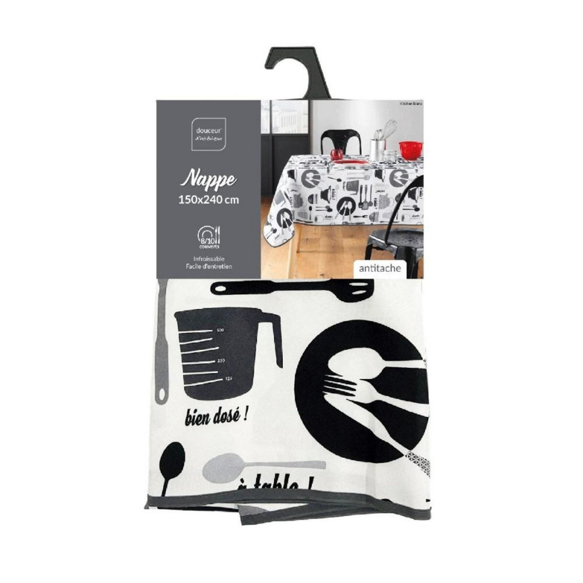 Douceur d'Intérieur Nappe rectangulaire 150x240 cm Kitchen blanc