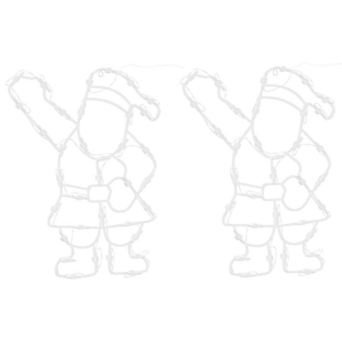 VIDAXL Lumières de Noël silhouette du Père Noël 2 pcs 35 LED