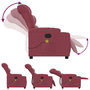 Voir la diapositive 5 : VIDAXL Fauteuil de massage inclinable Rouge bordeaux Tissu