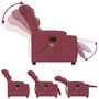 Voir la diapositive 5 : VIDAXL Fauteuil de massage inclinable Rouge bordeaux Tissu