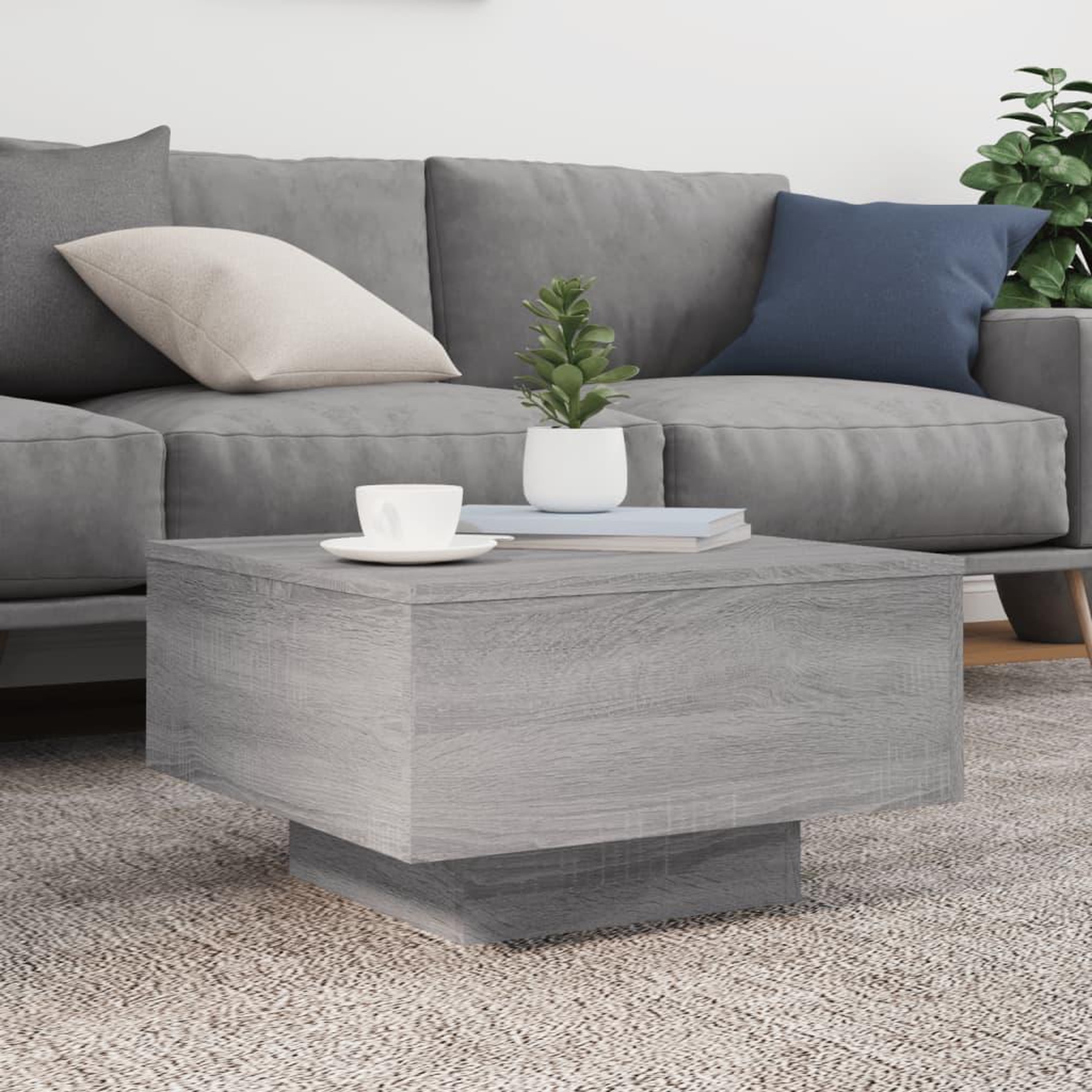 Voir la diapositive 3 : VIDAXL Table basse sonoma gris 55x55x31 cm bois d'ingenierie