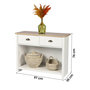 Voir la diapositive 3 : DIVERS Console 2 tiroirs et 1 niche de rangement en bois HANOI - Blanc