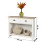 Voir la diapositive 3 : DIVERS Console 2 tiroirs et 1 niche de rangement en bois HANOI - Blanc