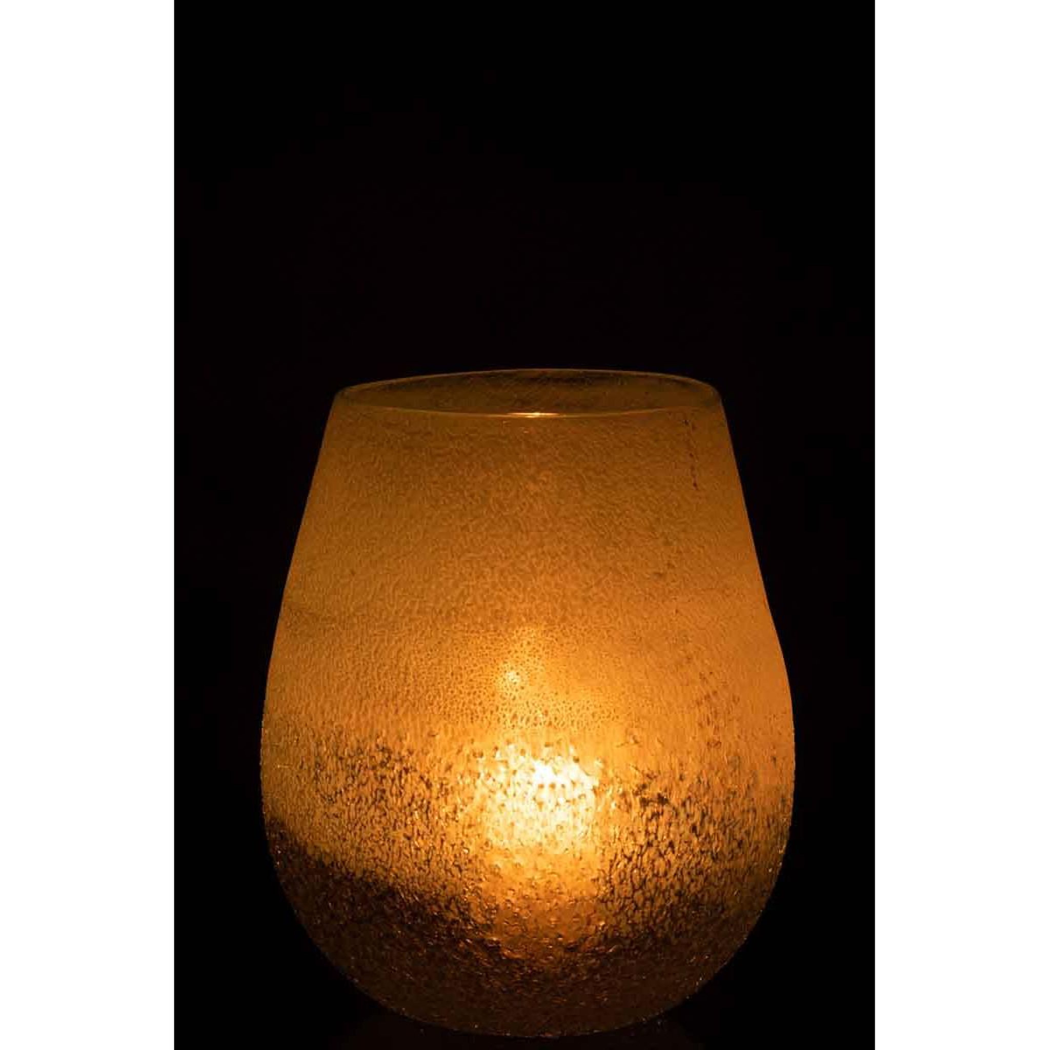 Voir la diapositive 3 : J-LINE Photophore en Verre Design  Scavo  22cm Aqua