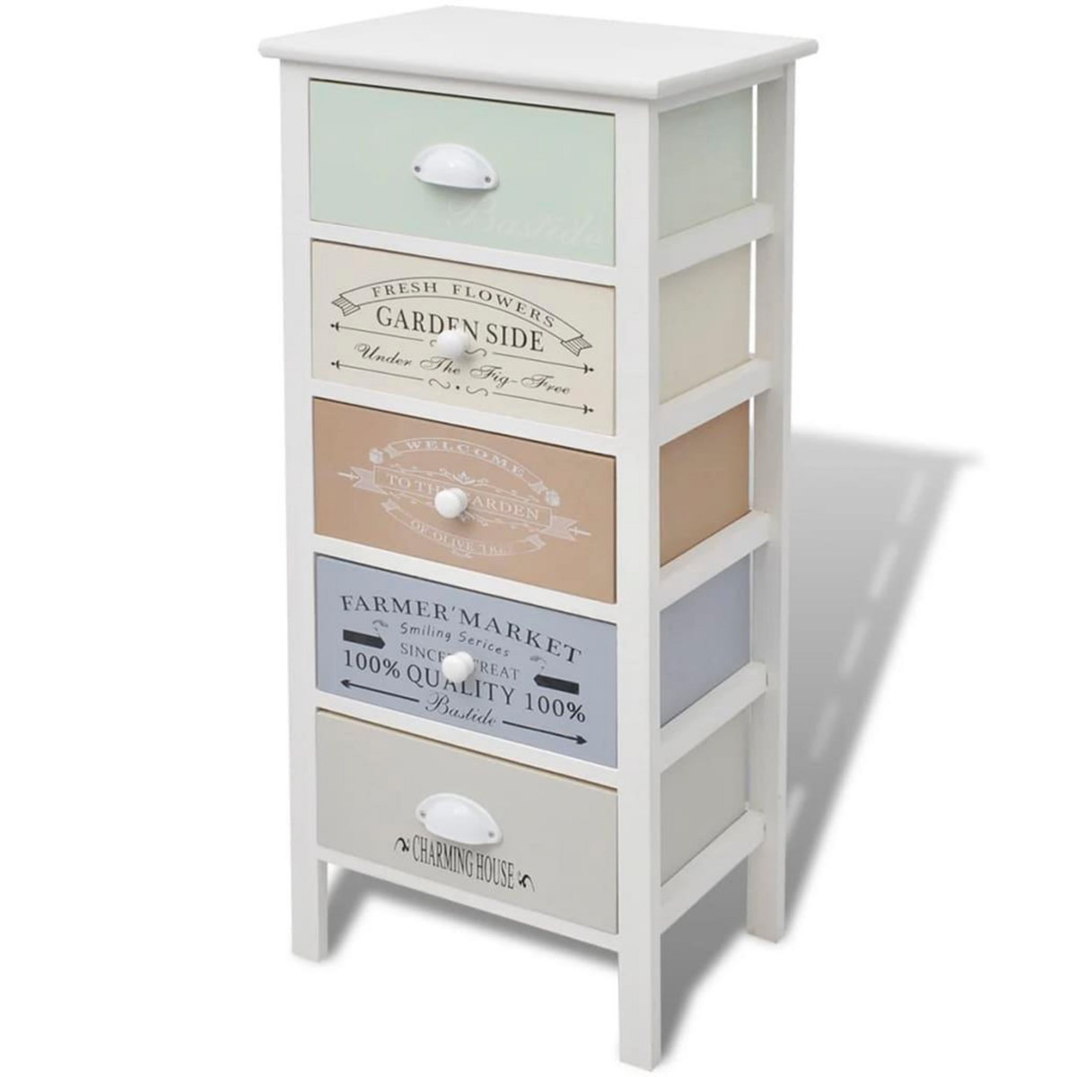 VIDAXL Armoire de rangement en style français 5 tiroirs Bois