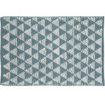 GUY LEVASSEUR Tapis de bain déco en polycoton. Coloris disponibles : Bleu