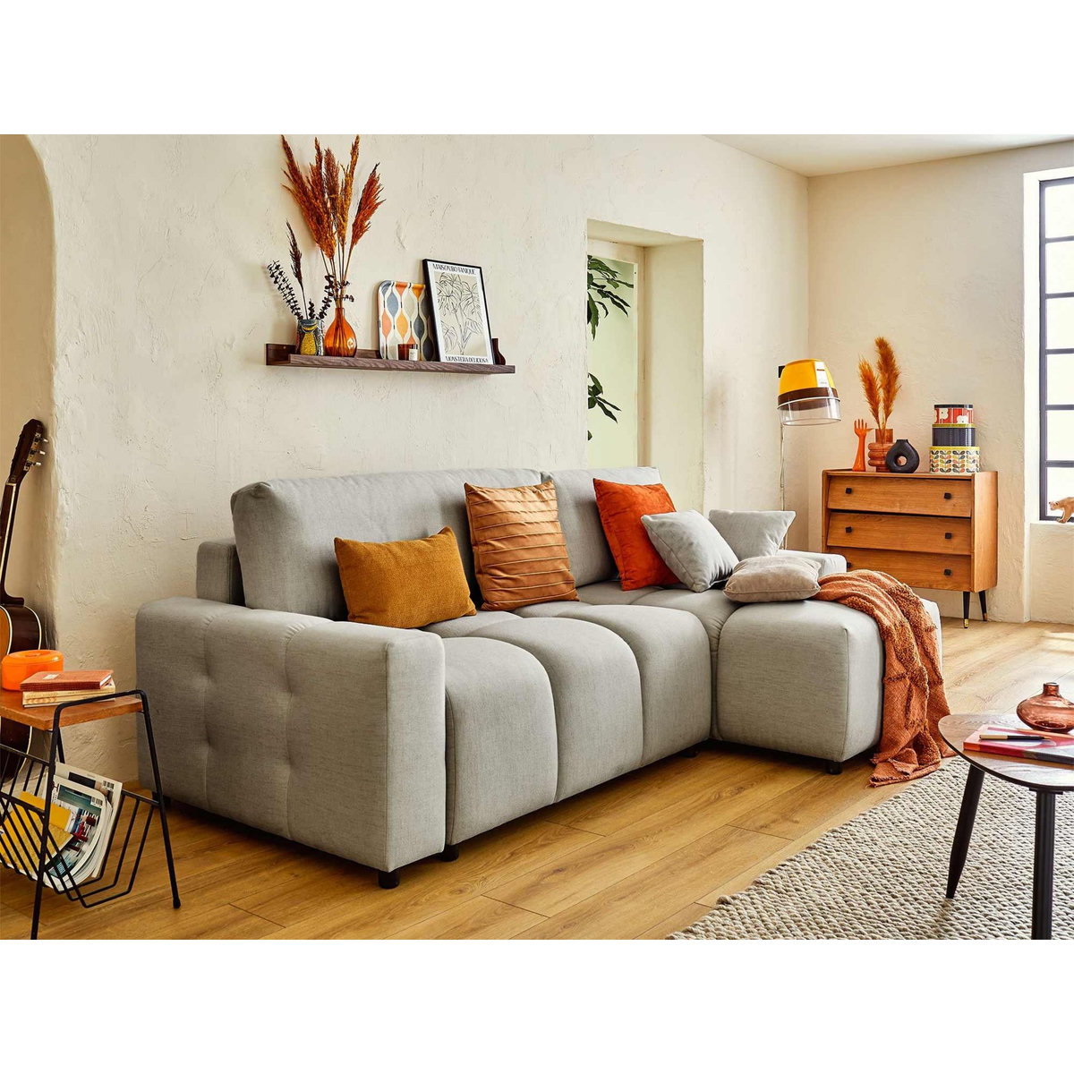 LISA DESIGN Crocus - canapé d'angle réversible - 4 places - convertible avec coffre - en tissu