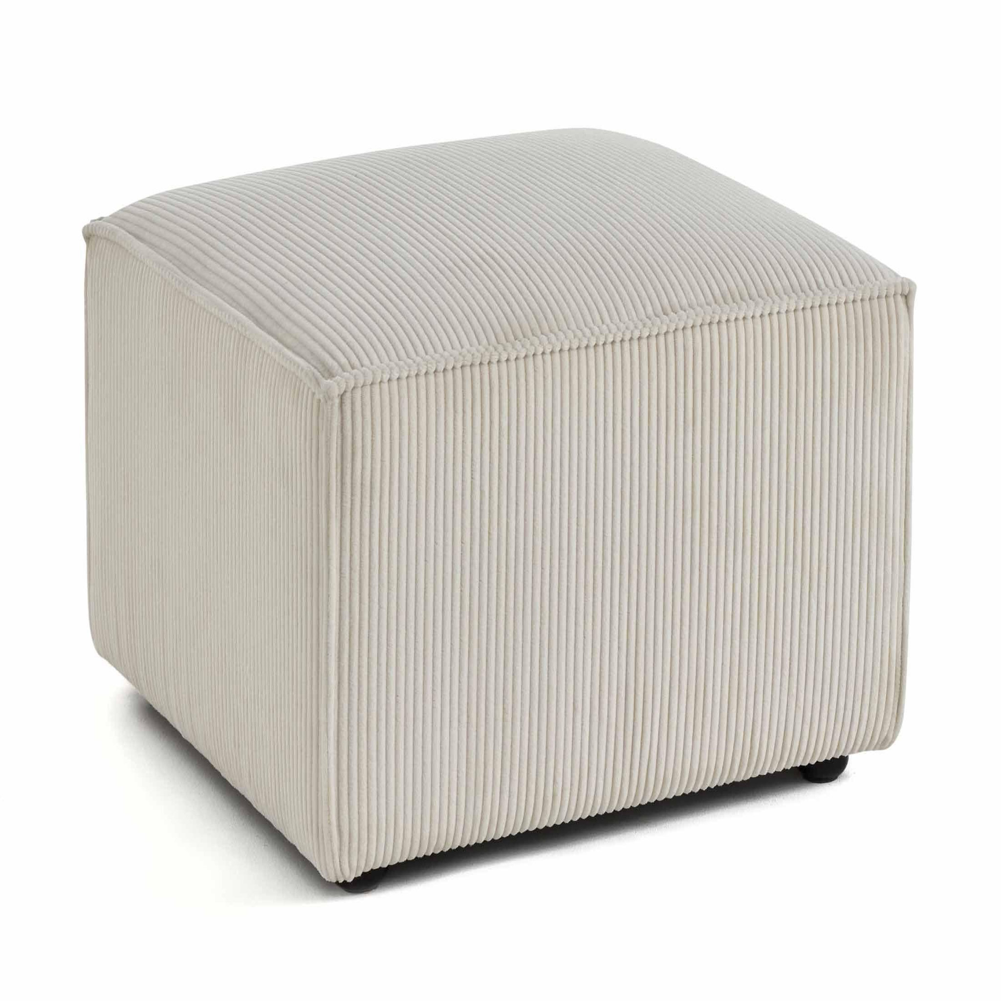 Voir la diapositive 2 : BEST MOBILIER Arty - pouf d'appoint - en velours côtelé