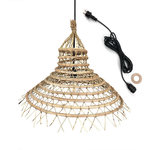 Lumisky Suspension d'extérieur avec cable GAIA Beige Fibre naturelle D60CM