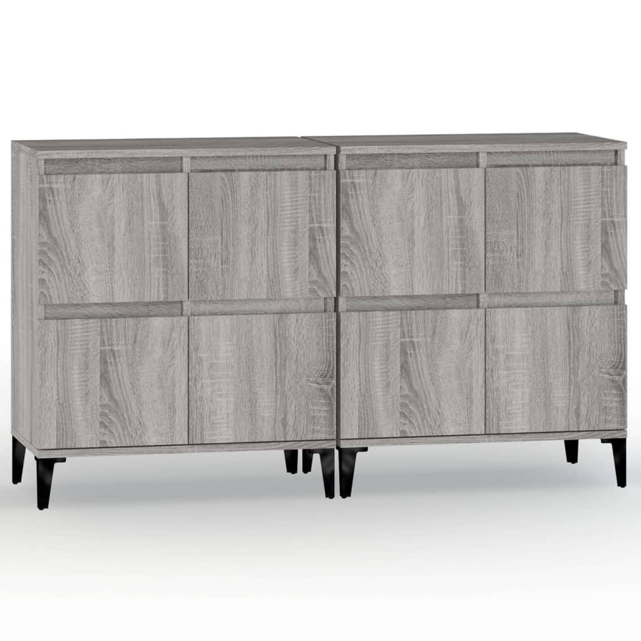 Voir la diapositive 2 : VIDAXL Buffets 2 pcs sonoma gris 60x35x70 cm bois d'ingenierie