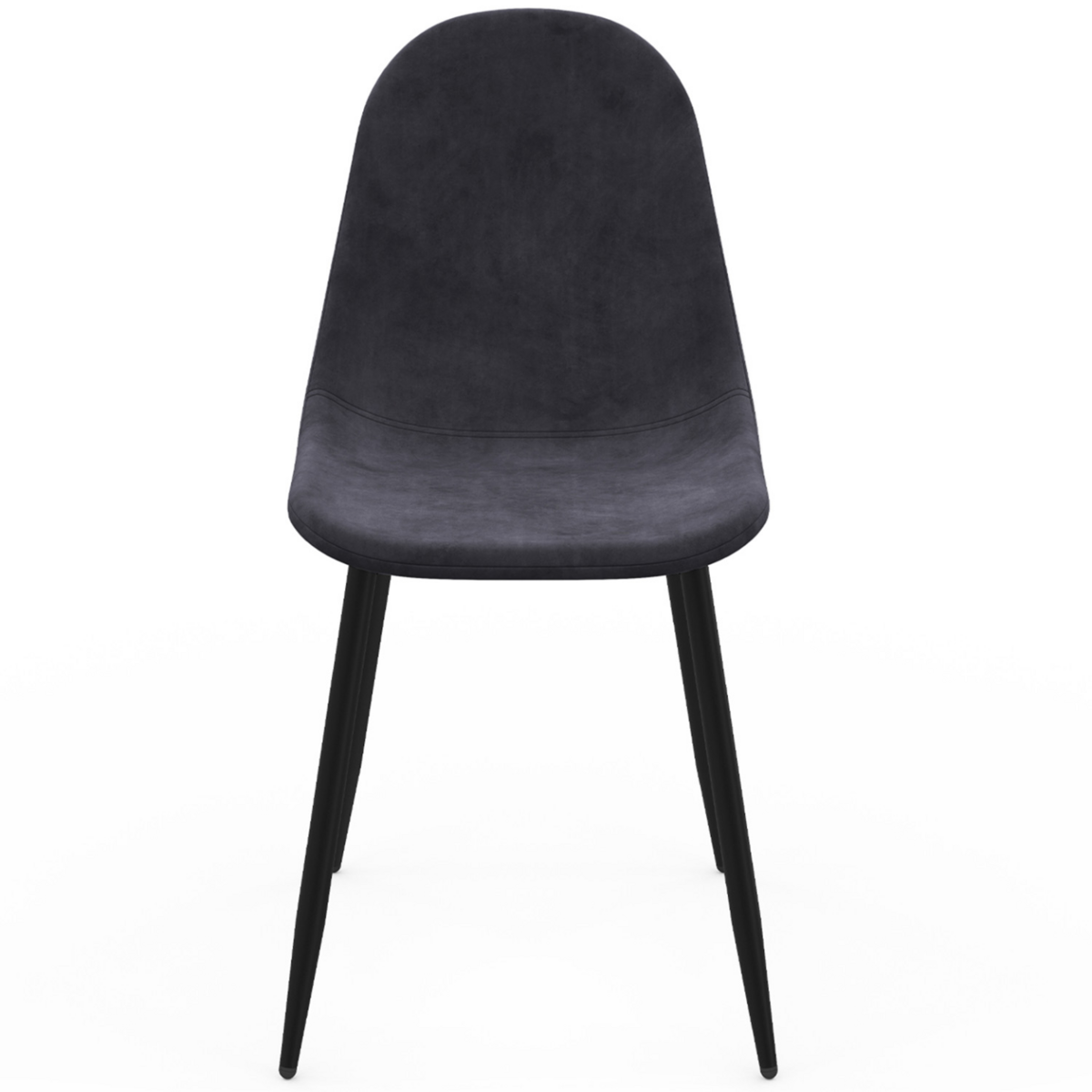 ID MARKET Lot de 6 chaises DALI en velours gris foncé pour salle à manger