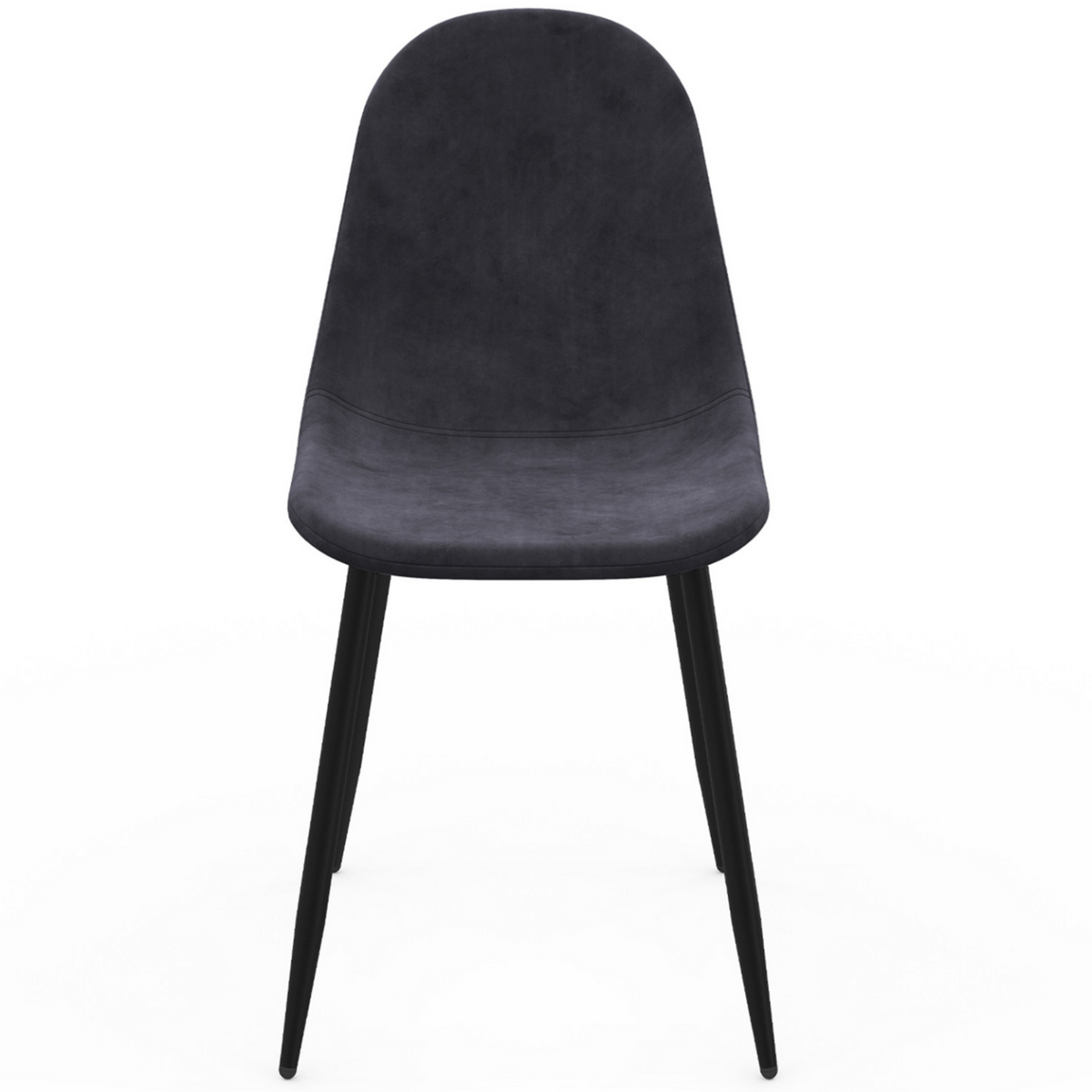 ID MARKET Lot de 6 chaises DALI en velours gris foncé pour salle à manger