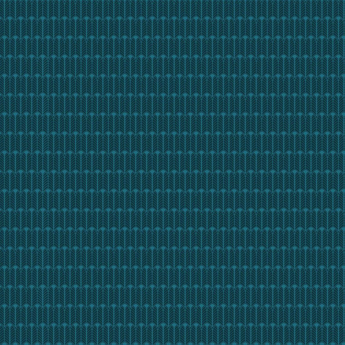 ATMOSPHERA Parure de lit 2 places en coton imprimé Paon - 240x220 - Bleu