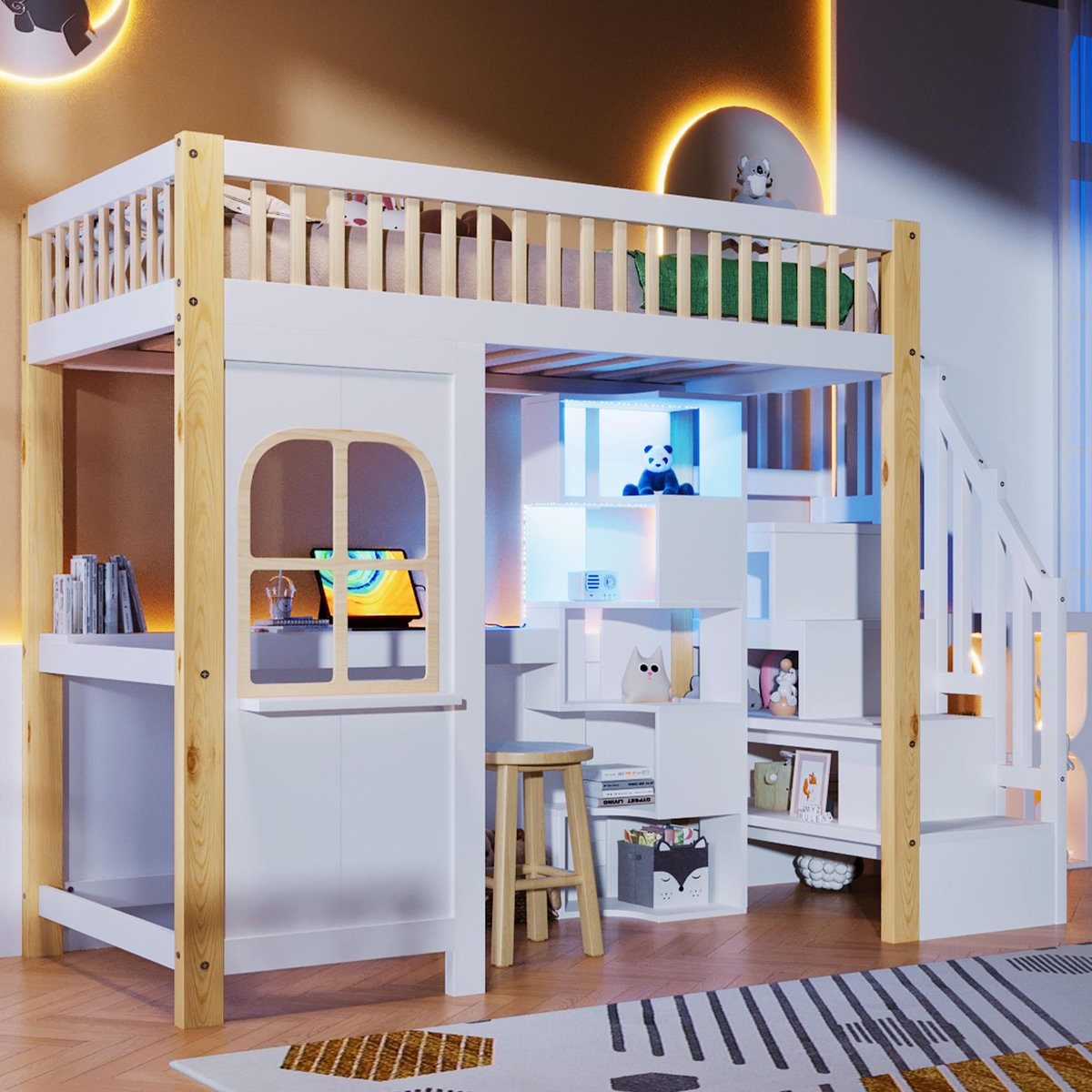 MERAX Lit mezzanine enfant