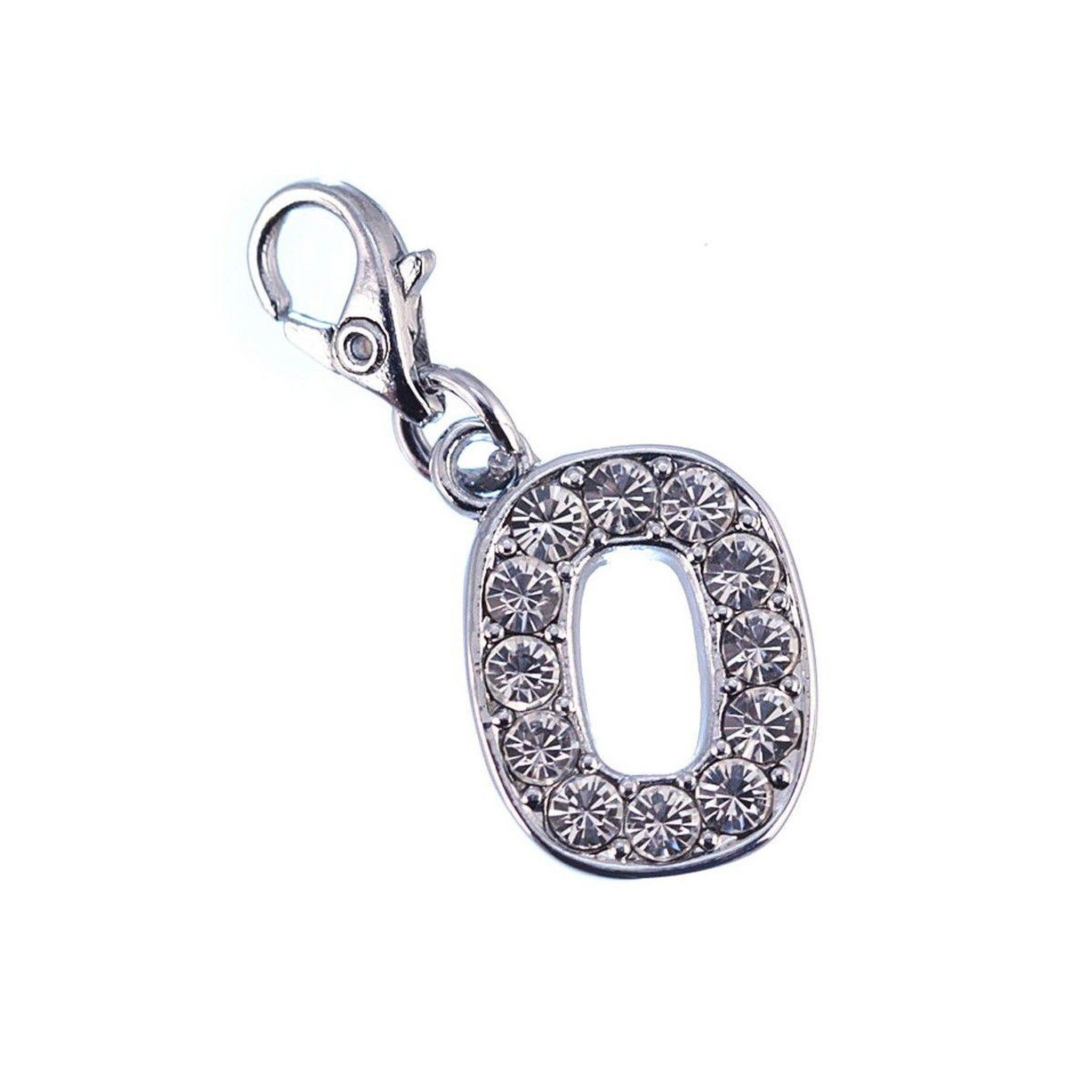 SC CRYSTAL Charm Chiffre 0 SC Crystal orné de Cristaux scintillants