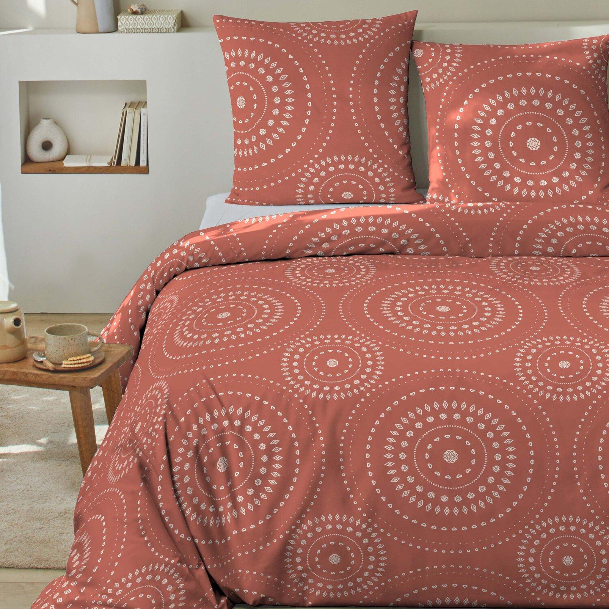 Voir la diapositive 2 : Home collection Parure housse de couette 100 %coton 57 zalya