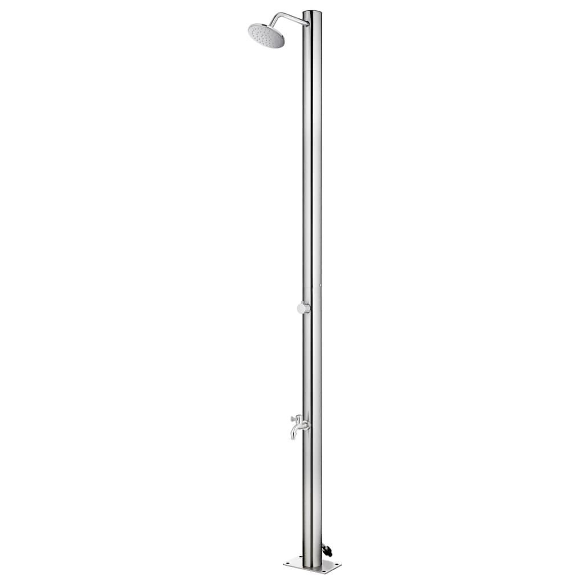 VIDAXL Douche de jardin 215 cm Acier inoxydable