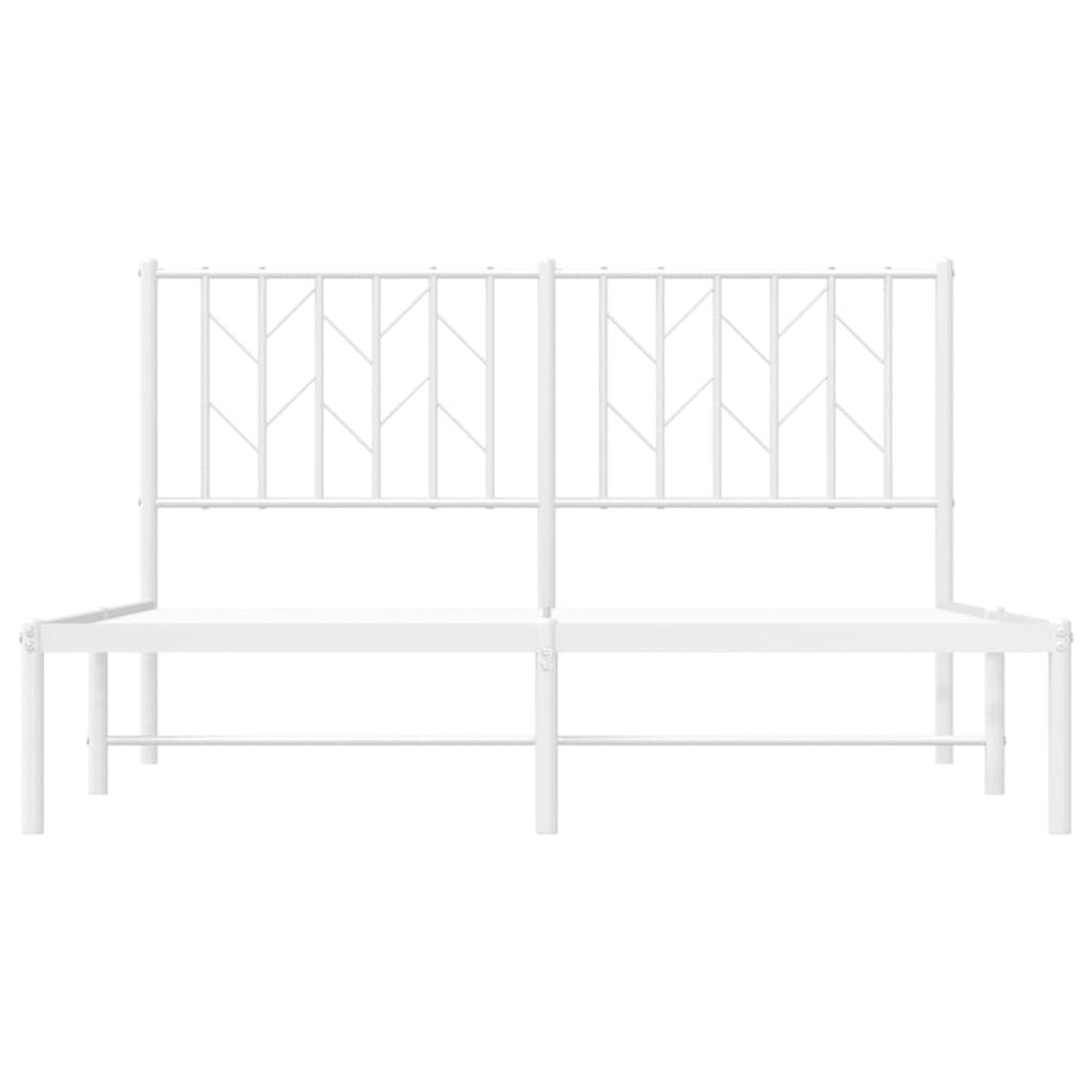 Voir la diapositive 5 : VIDAXL Cadre de lit metal sans matelas et tete de lit blanc 140x190 cm