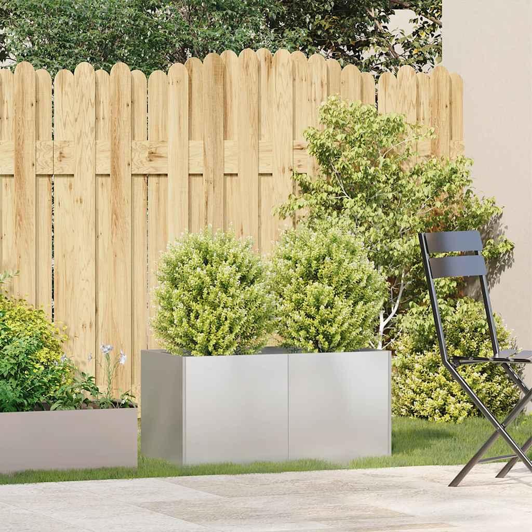 Voir la diapositive 3 : VIDAXL Jardiniere 80x40x40 cm acier inoxydable