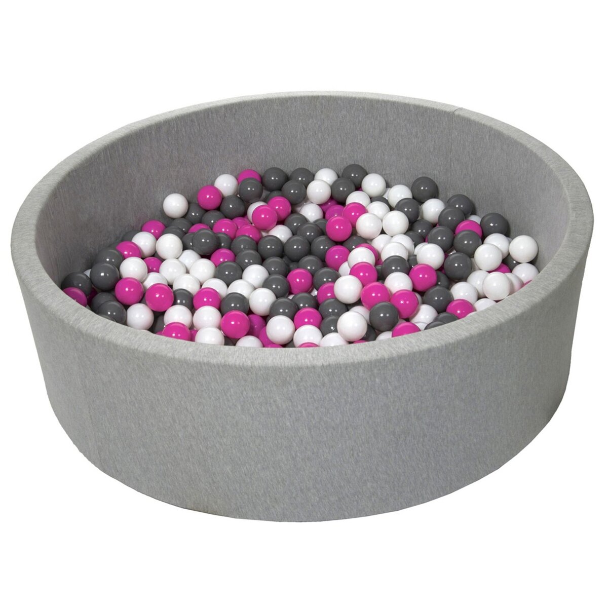  Piscine à balles pour enfant, env.125 cm, Aire de jeu + 600 balles blanc, rose, gris